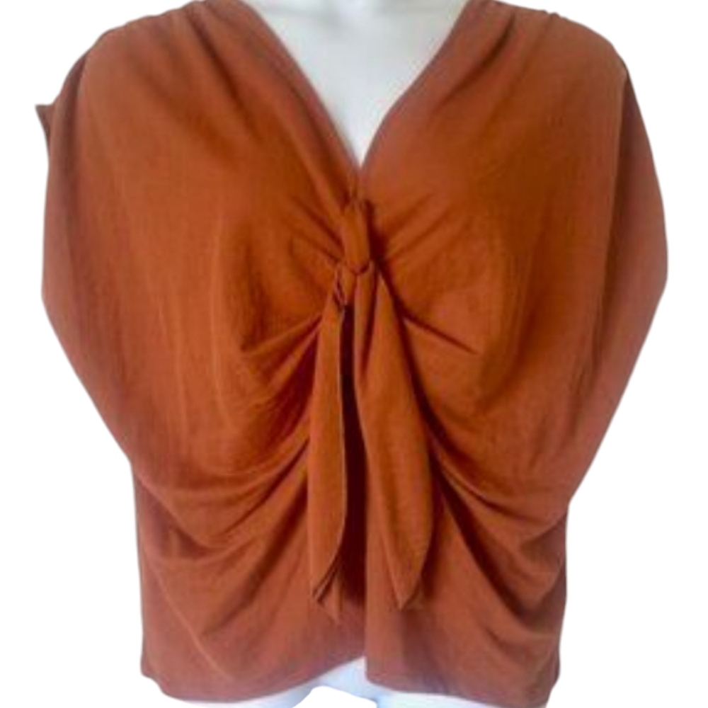 ALYTHEA Anthropologie twist front blouse M